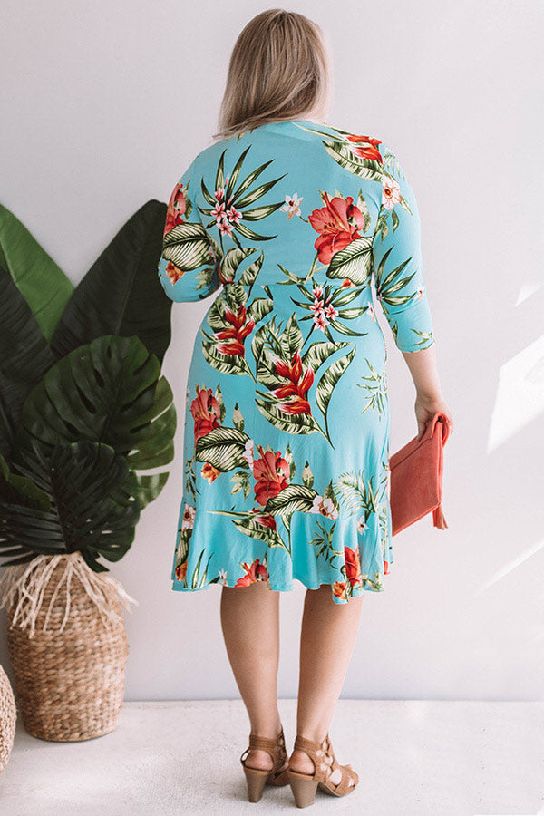 On Maui Time Faux Wrap Floral Dress Curves Image - 3