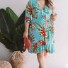 On Maui Time Faux Wrap Floral Dress Curves Image - 1
