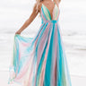 Seaside Serenity Rainbow Maxi Dress Image - 1