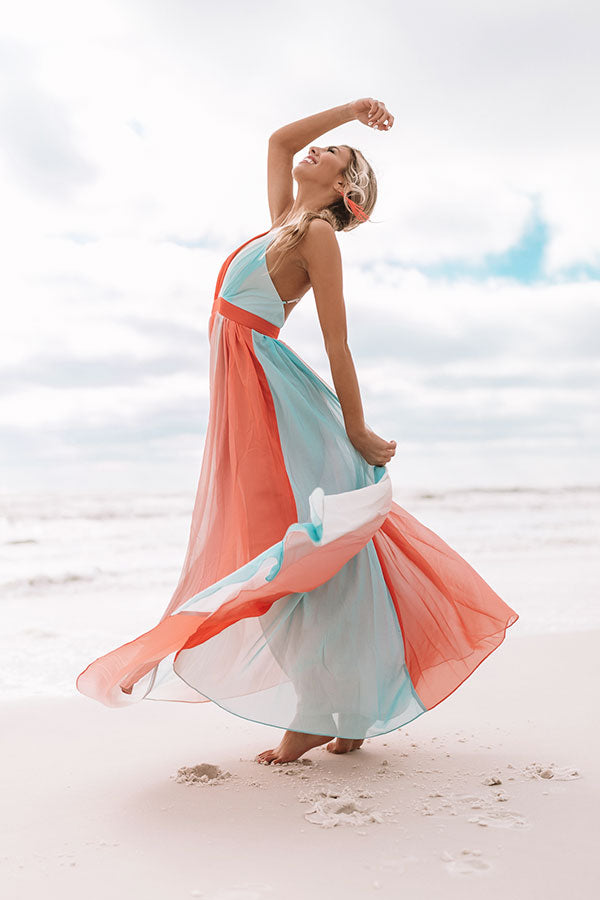 Vacay And Vino Maxi Dress in Sky Blue Image - 4