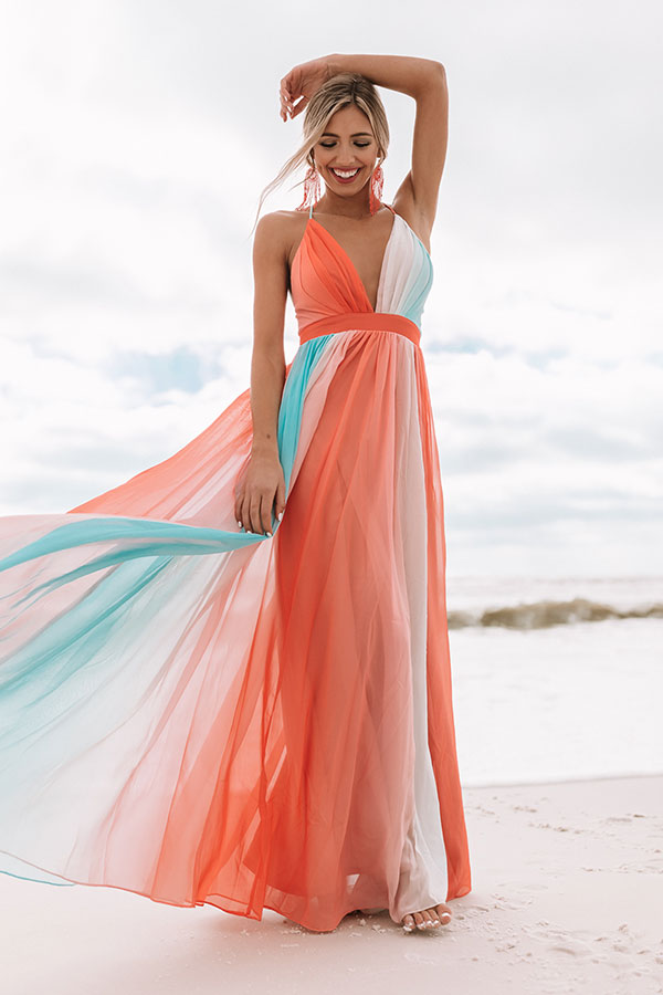 Vacay And Vino Maxi Dress in Sky Blue Image - 1