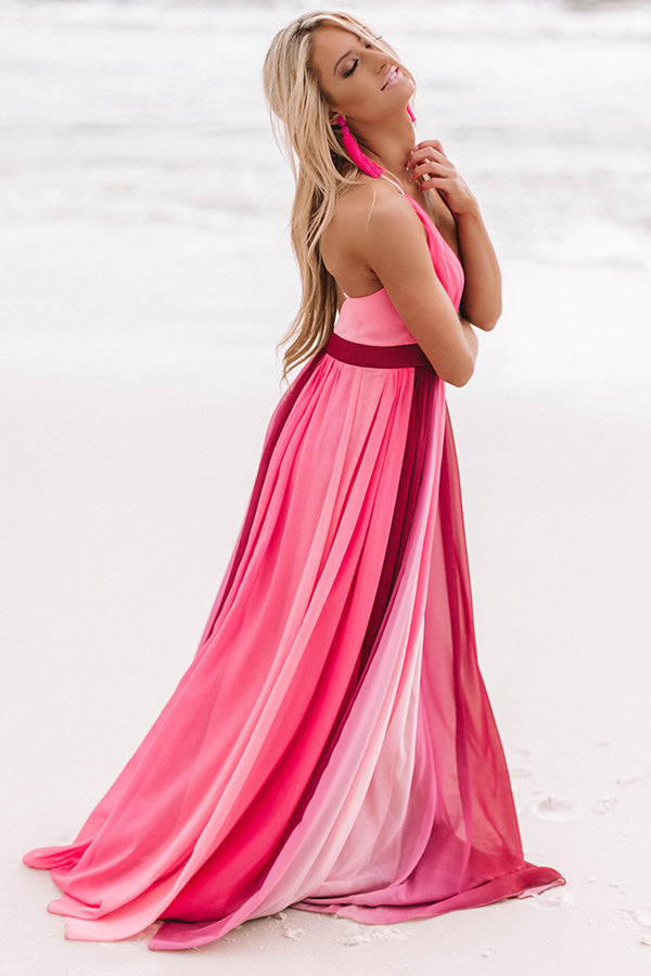 Vacay And Vino Maxi Dress in Wine Image - 4