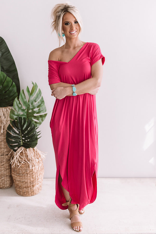 Just My Type T-Shirt Maxi In Hot Pink Image - 1