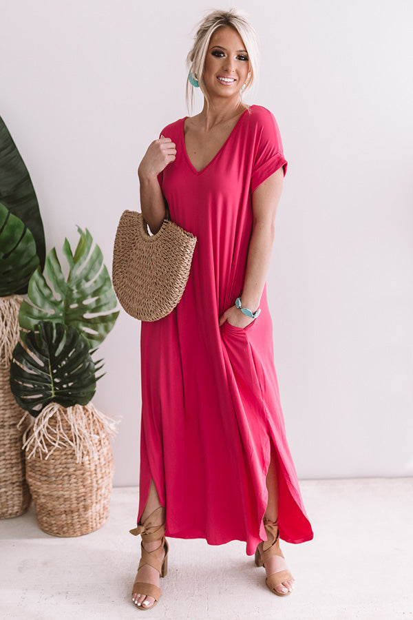 Just My Type T-Shirt Maxi In Hot Pink Image - 1