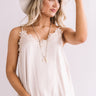 Lace And Grace Satin Tank In Iced Latte Image - 1