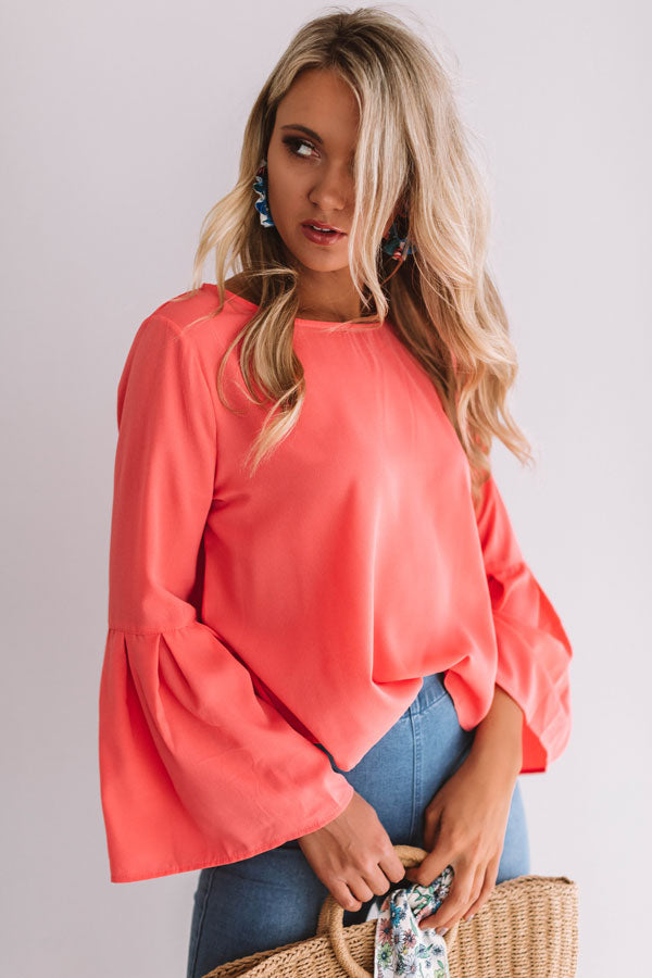 Sips And Swooning Shift Top In Coral Image - 2