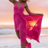 Bali Bombshell Lace Up Maxi Dress In Pink Image - 1
