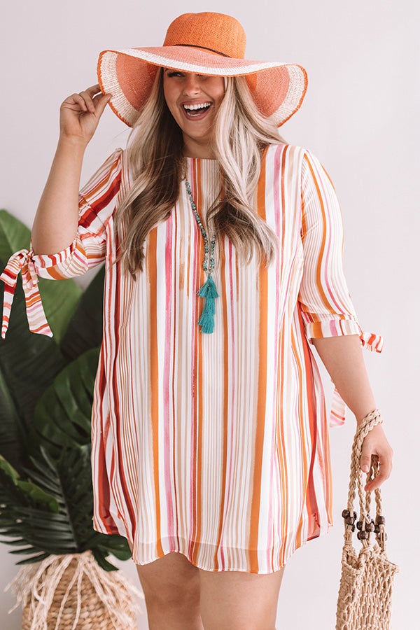 Tango Til Sunrise Stripe Shift Dress Curves Image - 2