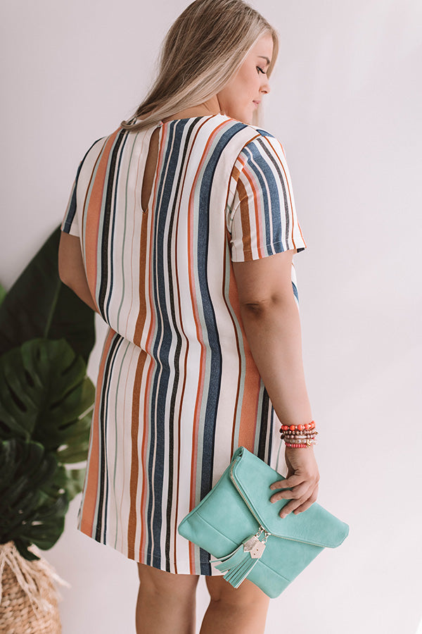 Pier Party Stripe Shift Dress in Stone Curves Image - 5