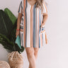 Pier Party Stripe Shift Dress in Stone Curves Image - 1