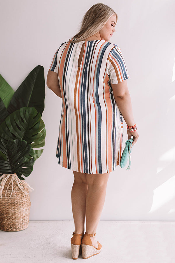 Pier Party Stripe Shift Dress in Stone Curves Image - 4