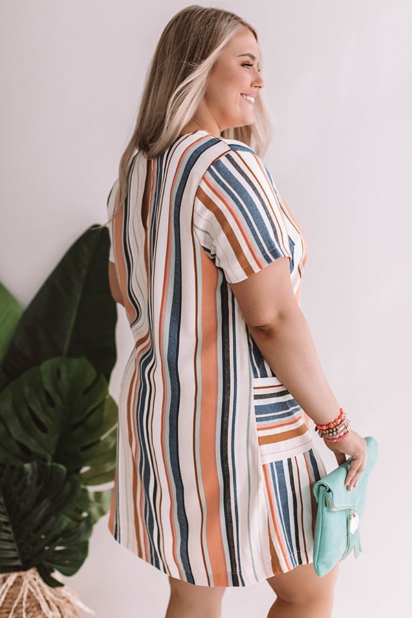 Pier Party Stripe Shift Dress in Stone Curves Image - 3