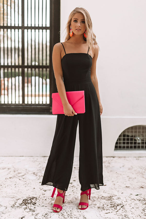 Mojitos and Magic Tie Back Jumpsuit in Black • Impressions Online Boutique