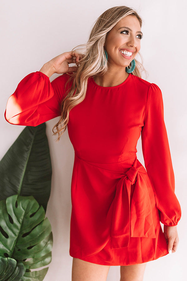 Love You Mean It Tie Dress In Red Image - 2