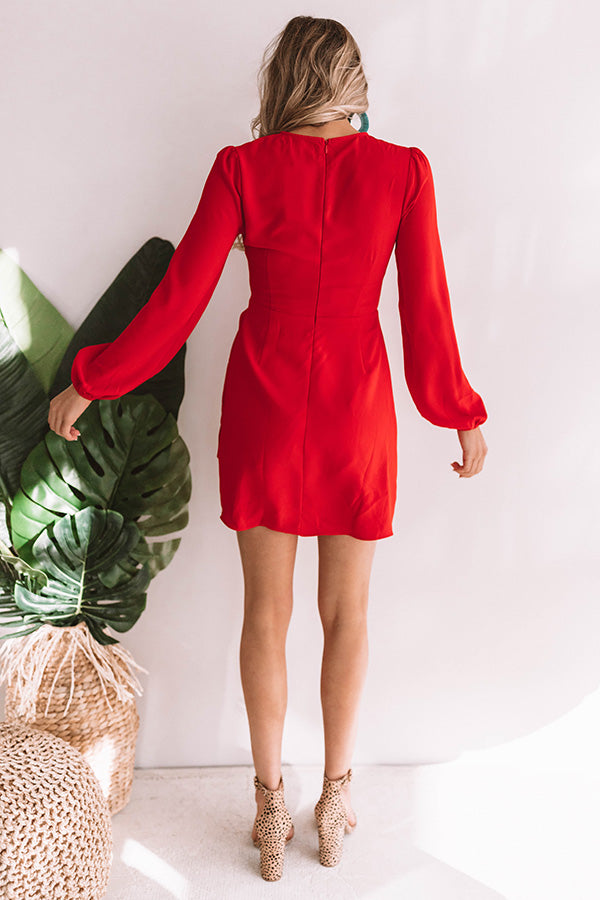 Love You Mean It Tie Dress In Red Image - 5