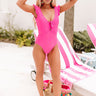 Malibu Kisses Front Tie One Piece Swimsuit in Pink Image - 1