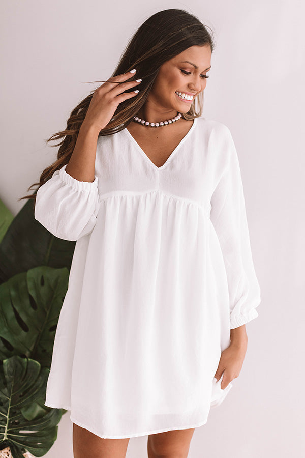 St. Lucia Luxe Babydoll Dress In White