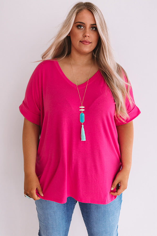 Malibu Bombshell Shift Tee In Hot Pink Curves Image - 4