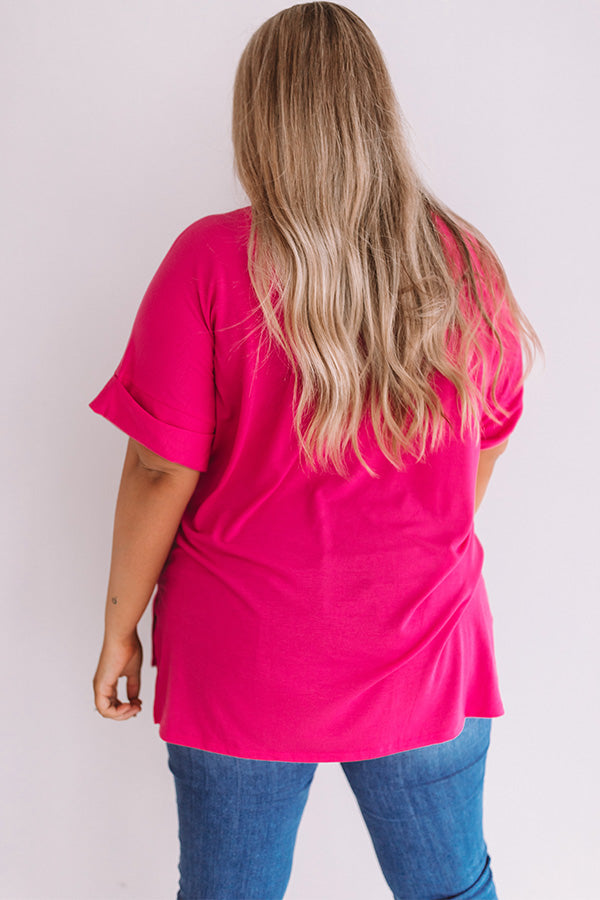 Malibu Bombshell Shift Tee In Hot Pink Curves Image - 5