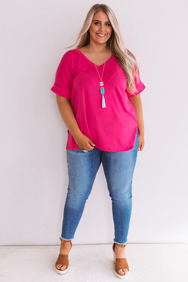 Malibu Bombshell Shift Tee In Hot Pink Curves Image - 1