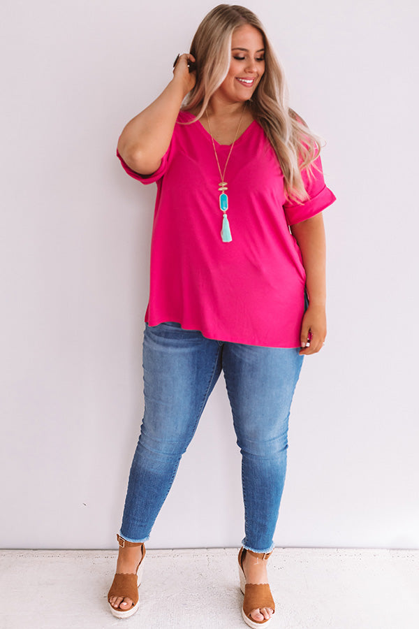 Malibu Bombshell Shift Tee In Hot Pink Curves Image - 3