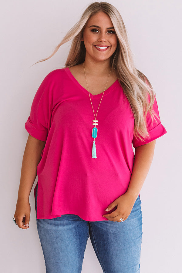 Malibu Bombshell Shift Tee In Hot Pink Curves Image - 2
