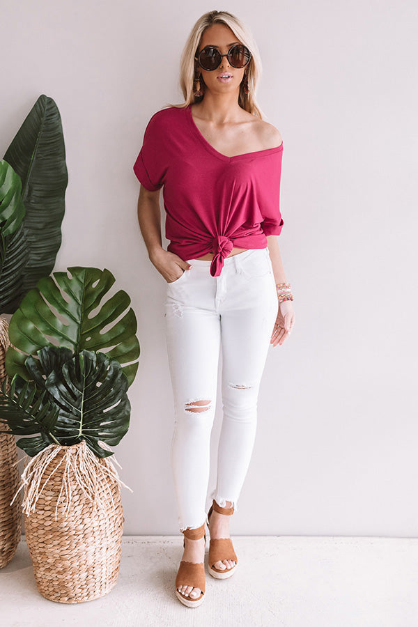 Malibu Bombshell Shift Tee In Fuchsia Image - 1