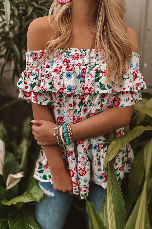 Resort Romance Off Shoulder Top Image - 4