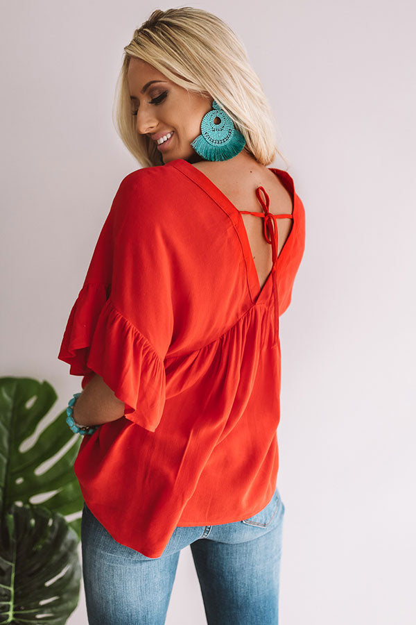 Barcelona On My Mind Babydoll Top in Scarlet Image - 4
