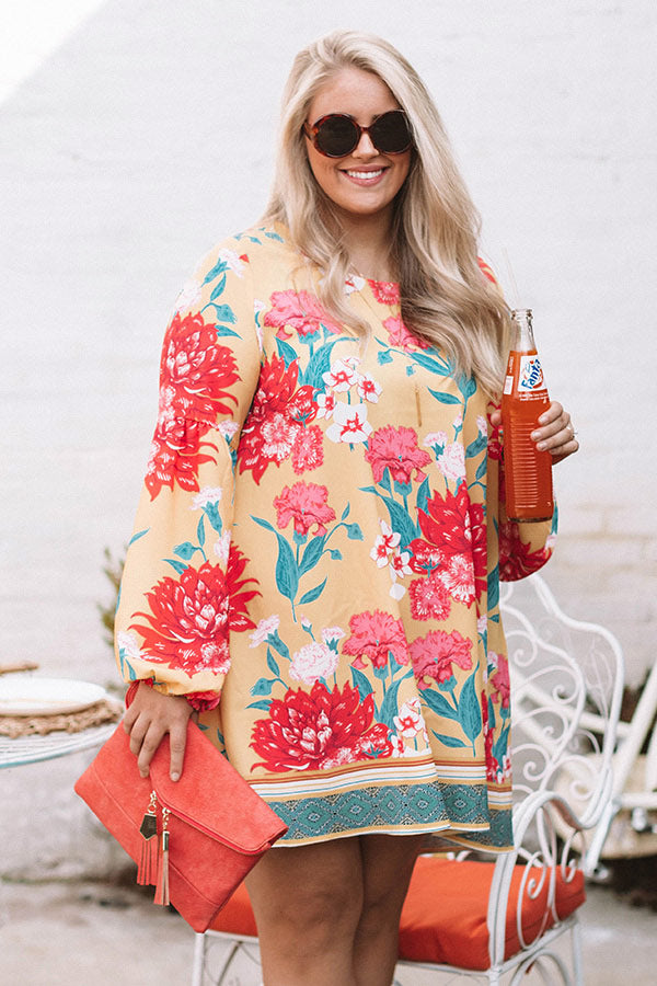 Baja Spritzer Shift Dress In Yellow Curves Image - 2