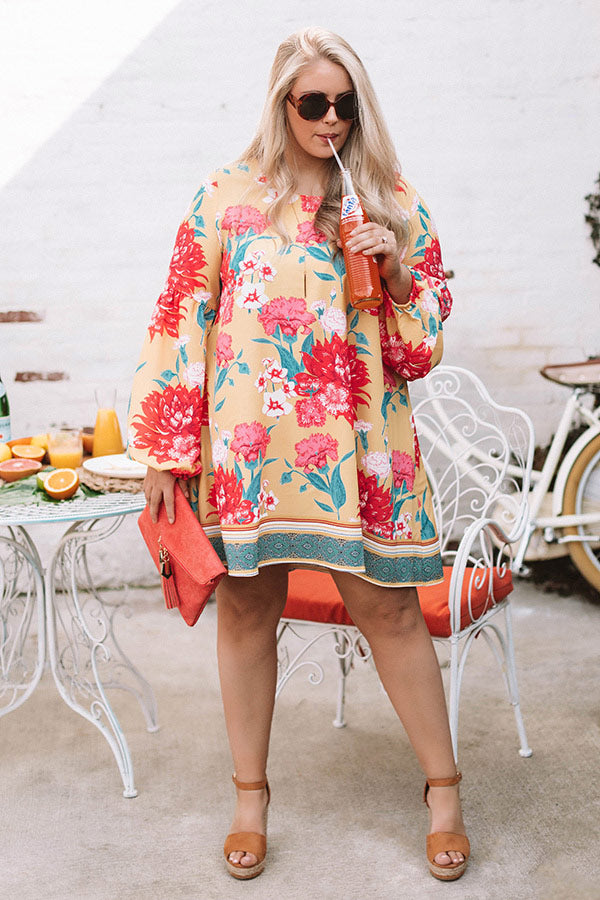 Baja Spritzer Shift Dress In Yellow Curves Image - 1