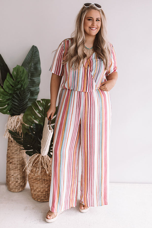 Adore You More Stripe Jumpsuit Curves Image - 1
