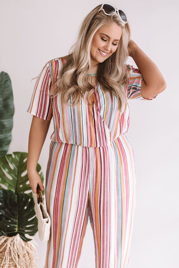 Adore You More Stripe Jumpsuit Curves Image - 2