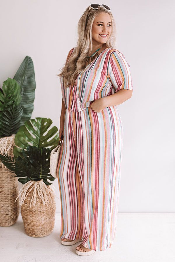 Adore You More Stripe Jumpsuit Curves Image - 3