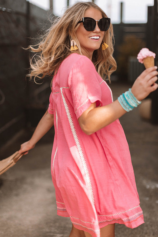 Dreaming Of Summer Embroidered Dress In Pink • Impressions Online Boutique