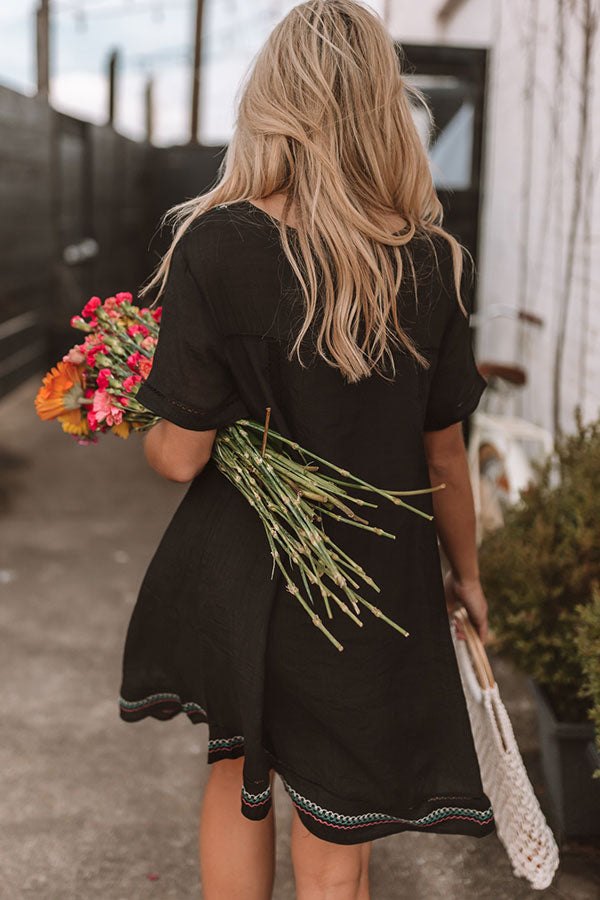Dreaming Of Summer Embroidered Dress In Black • Impressions Online Boutique