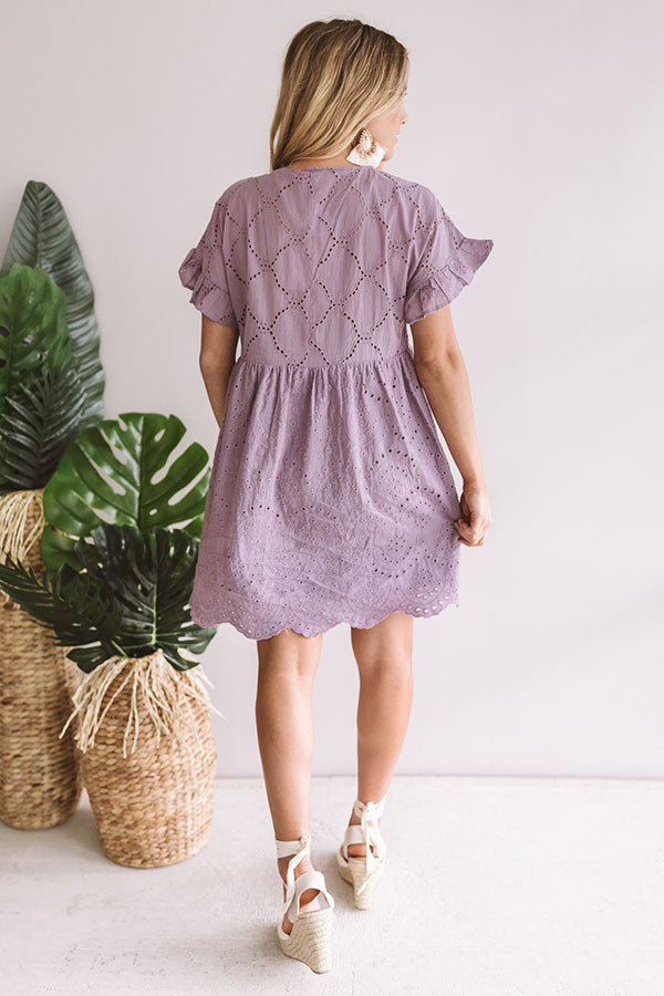 Prosecco On The Pier Eyelet Dress In Lavender Image - 5
