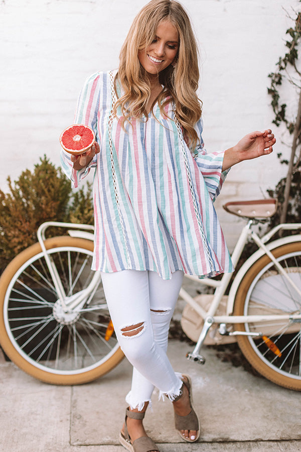Watercolor Sunsets Stripe Tunic Image - 1