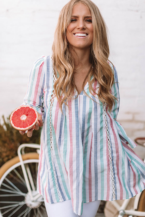 Watercolor Sunsets Stripe Tunic Image - 3
