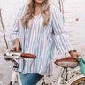Watercolor Sunset Stripe Tunic  Curves Image - 1