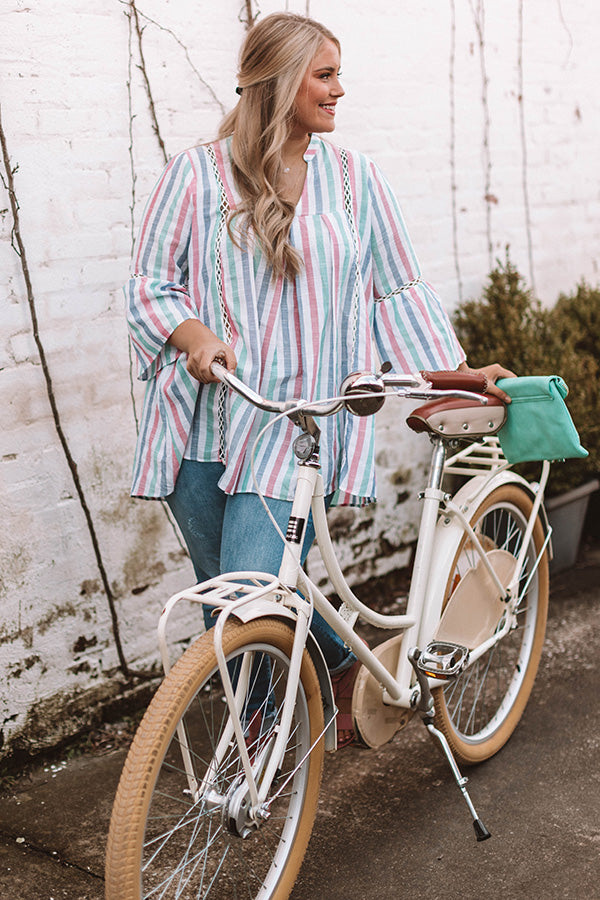 Watercolor Sunset Stripe Tunic  Curves Image - 2
