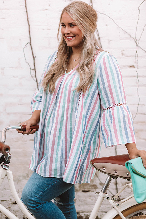 Watercolor Sunset Stripe Tunic  Curves Image - 3
