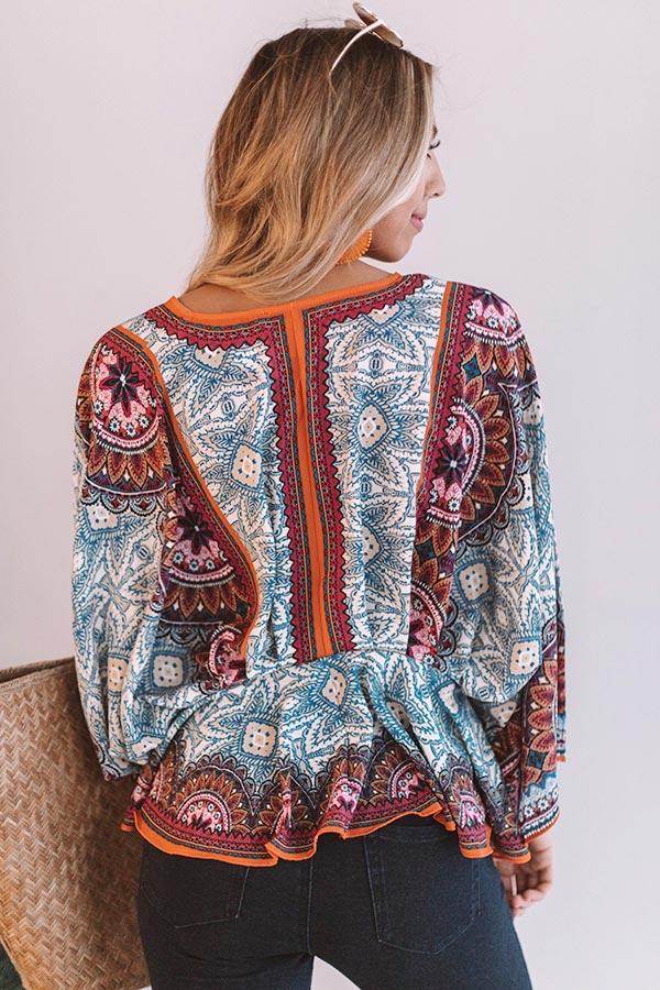 Crushing In Cabo Top In Ocean Blue Image - 3