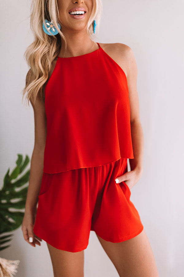 Hello Honey Romper In Scarlet Image - 2