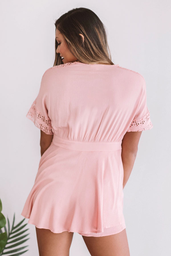 Cabo and Kisses Wrap Romper In Blush Image - 5