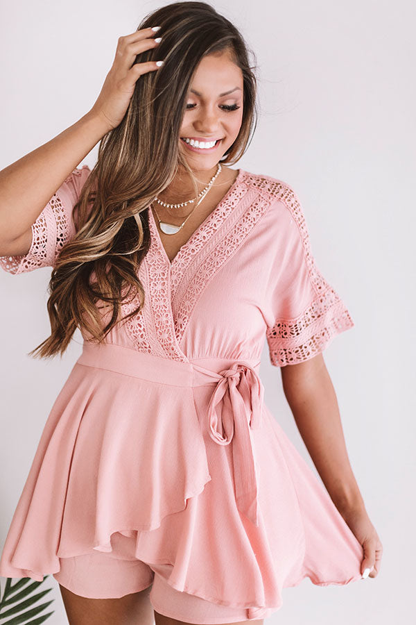 Cabo and Kisses Wrap Romper In Blush Image - 2