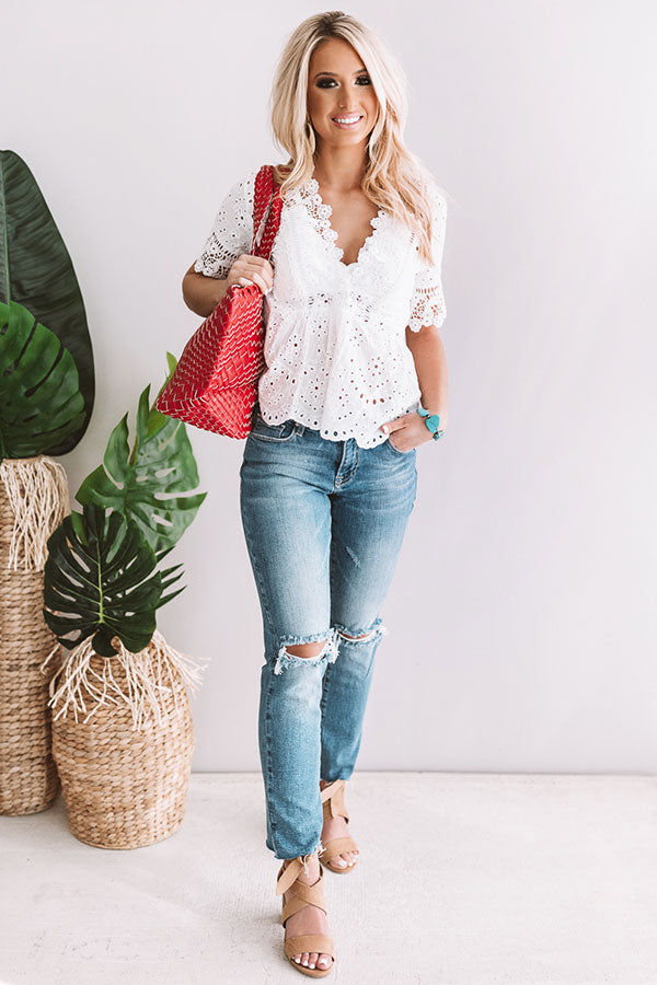 Bahama Breeze Eyelet Top Image - 2