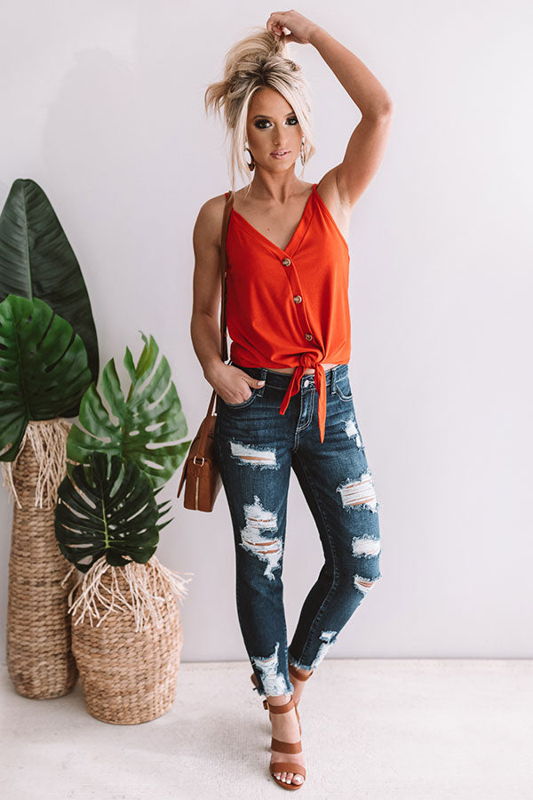 Concerts And Cocktails Tie Tank In Red Image - 1