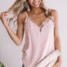 Happy Hearts Lace Trimmed Tank In Blush Image - 1