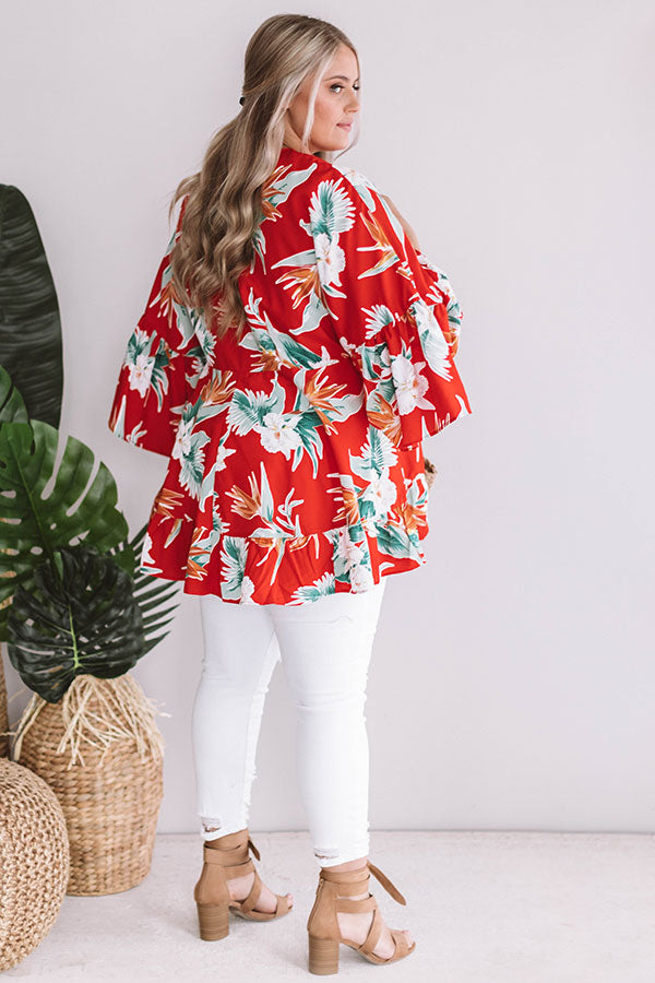 Hello, Bungalow Floral Babydoll Top In Red Curves Image - 3